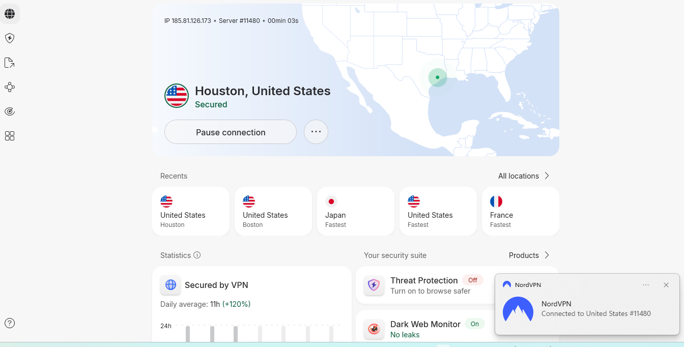 005 nordvpn connected usa