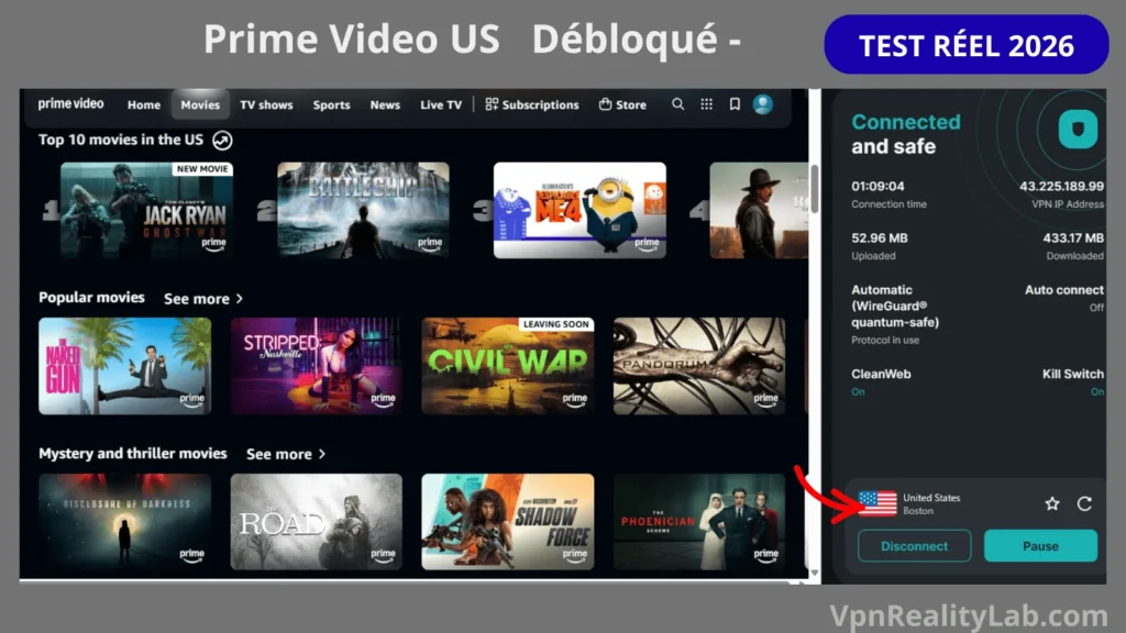 VPN Pour Prime Video prime video utilise avec surfshark pour débloquer le catalogue US.