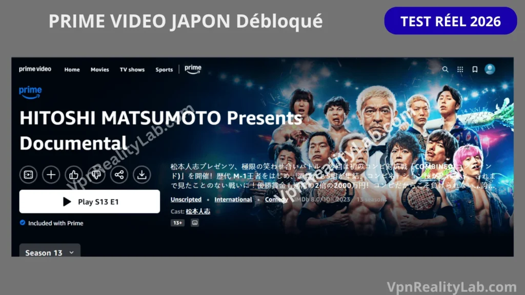 VPN Pour Prime Video prime video japon lors de nos essais.