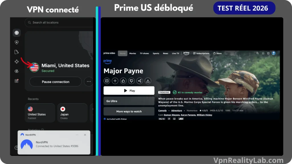 VPN Pour Prime Video prime video utilisé avec nordvpn pour débloquer le catalogue US.